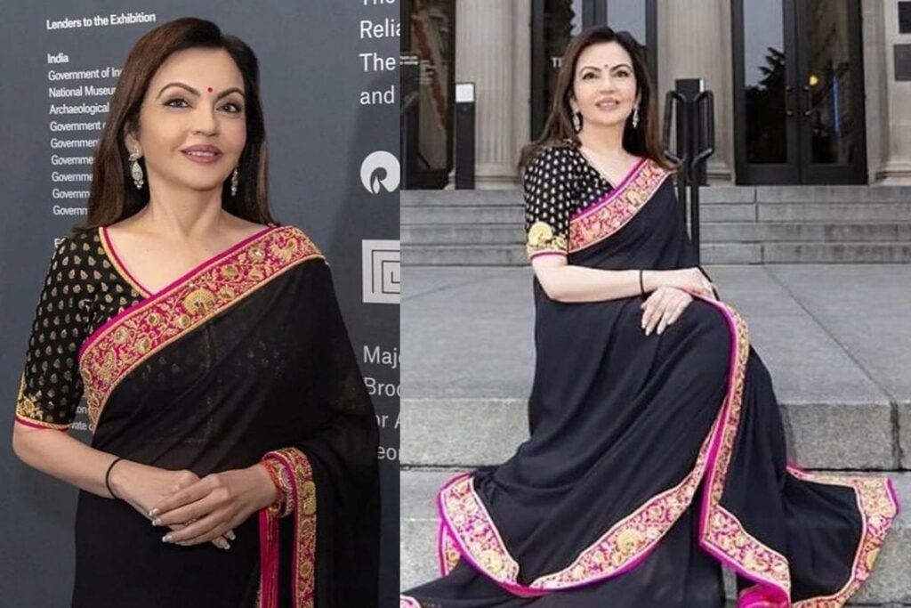 Nita Ambani Exudes Elegance in an Exquisite Abu Jani Sandeep Khosla Saree at the Met Museum