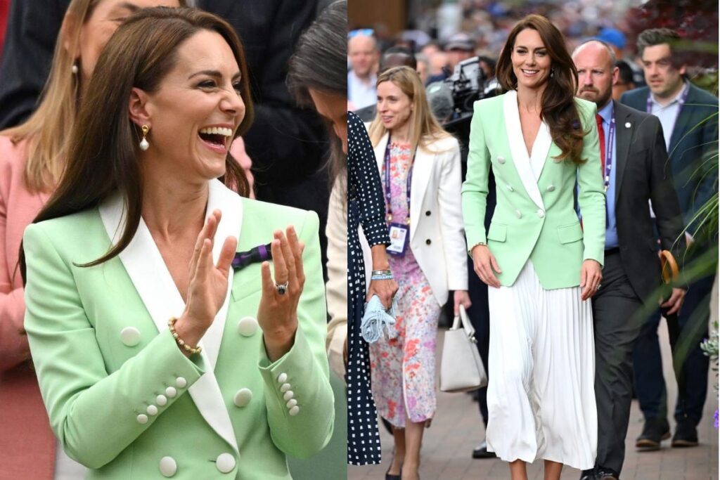 Kate Middleton Looks Picture-Perfect in a Balmain Blazer at the Wimbledon Championship
