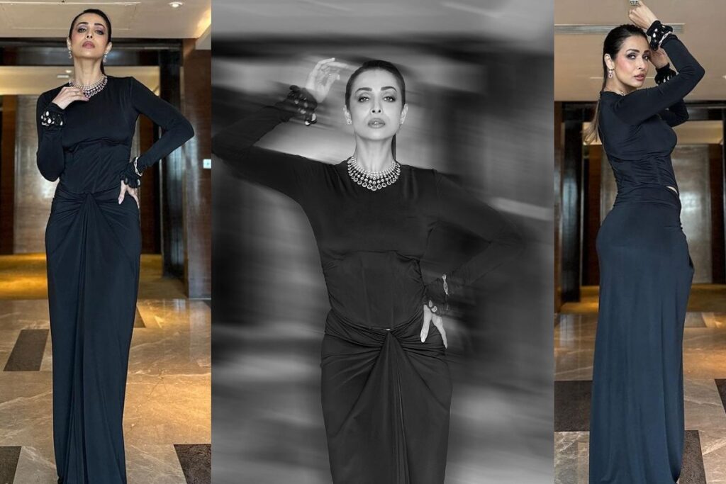 Malaika Arora Looks Incredibly Regal in a Black Corset-Skirt Outfit by Arpita Mehta