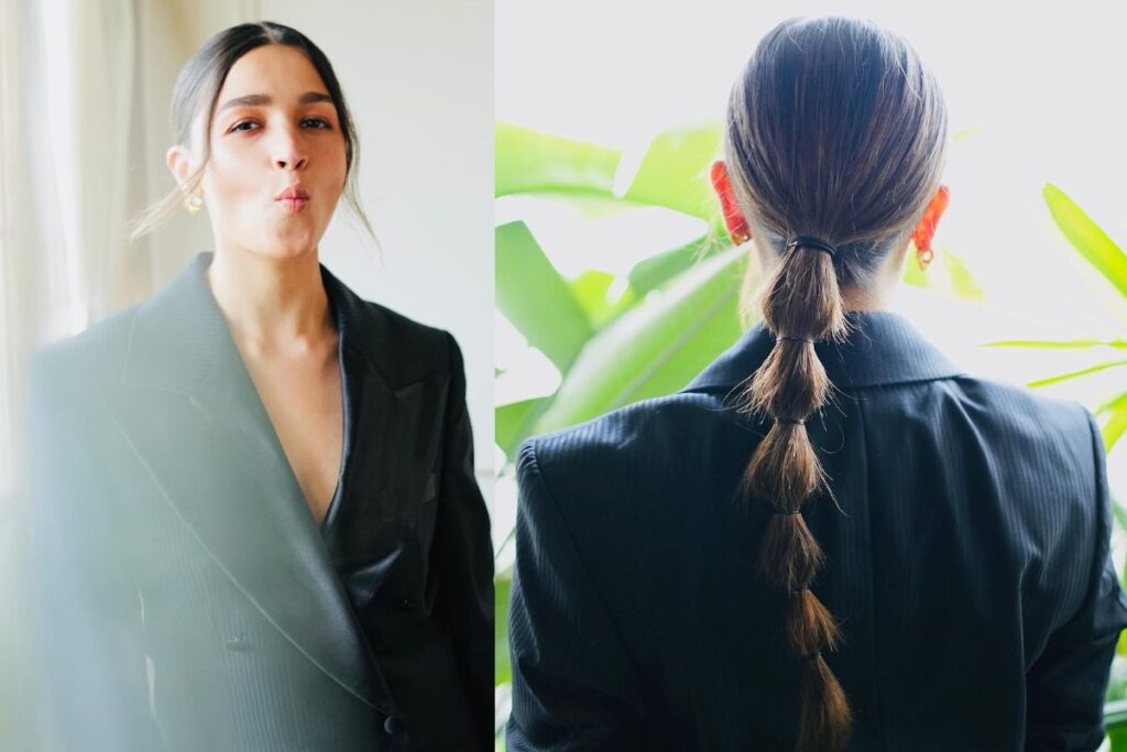 Alia Bhatt Rocks a Dark Blue Pantsuit, but It’s Her Hairstyle That Has Us Swooning