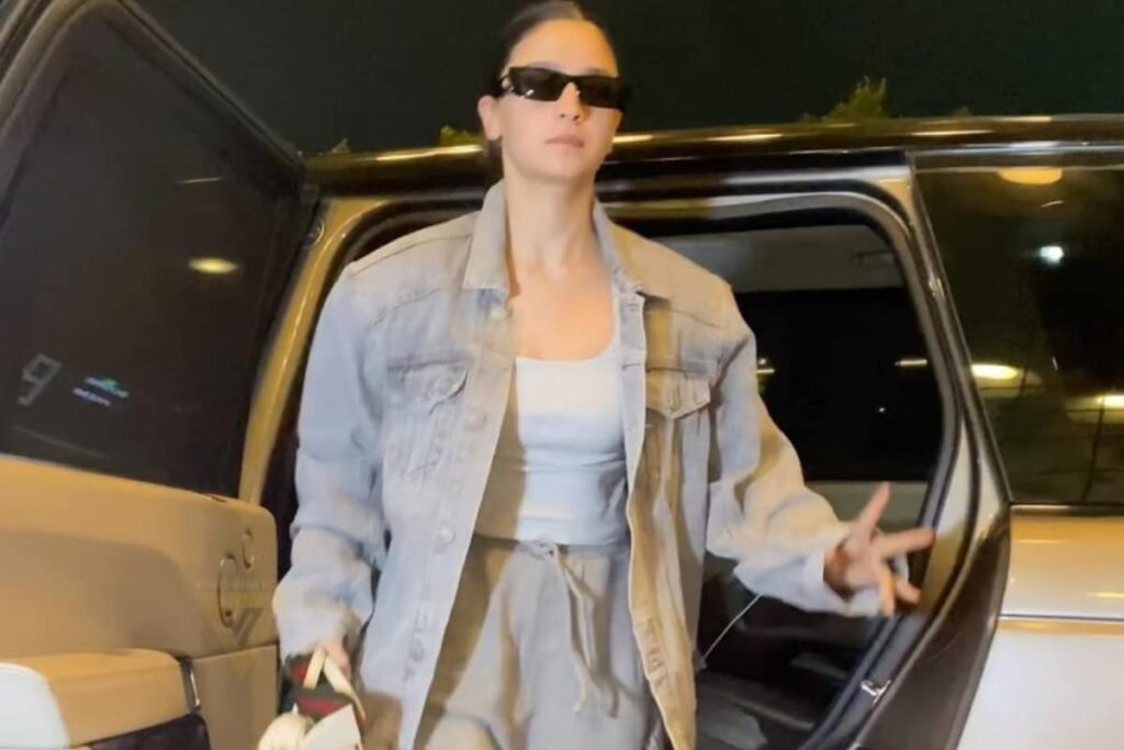 Watch: Alia Bhatt Shows Us How To Pull Off Oversized Denim-On-Denim Airport Look