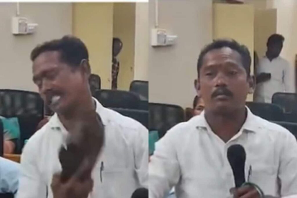 Watch | Councillor Slaps Self on Face With Slipper for Failing to Fulfil Poll Promises in Andhra