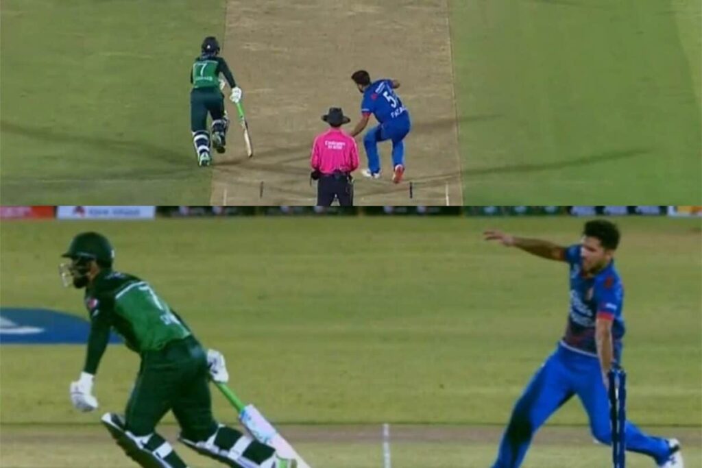 Afghanistan Bowler Fazalhaq Farooqi Stuns Pakistan’s Shadab Khan At The Non-Striker’s End