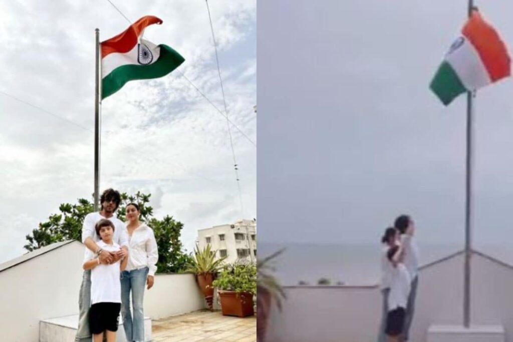 Independence Day: Shah Rukh Khan, Gauri Khan And AbRam Hoist Flag At Mannat; Watch