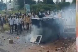 Andhra: Vehicles Set on Fire, Stones Pelted at TDP Chief's Rally; Police Fire Tear Gas | WATCH