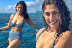 Sexy! Kubbra Sait Flaunts Her Scorching Body In A Blue Bikini; Check Out Her Hot Vacay Photos