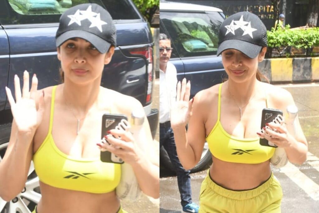 Sexy! Malaika Arora Raises Heat In A Yellow Bralette And Shorts As She Gets Papped At The Gym; Watch