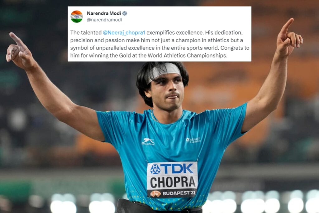 PM Modi Lauds Neeraj Chopra's 'Dedication, Precision and Passion' on Winning Historic World Athletics Championships Gold
