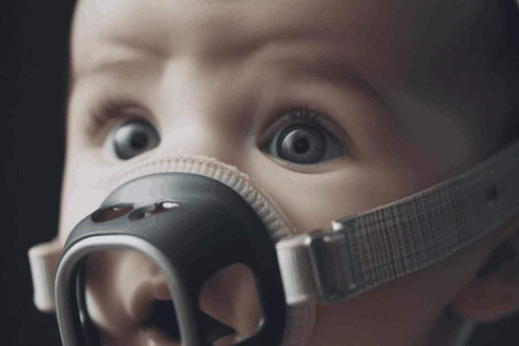 This Mask Calms Crying Babies In An Instant, But There's A Catch