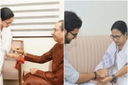 Mamata Banerjee Ties Rakhi to Uddhav Thackeray, Aaditya at Their Mumbai Residence