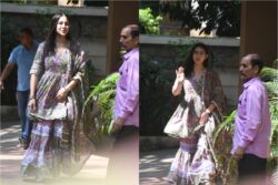 Sara Ali Khan Looks Ethereal In Ethnic Wear, Gets Papped Outside Saif Ali Khan’s Residence; Check Photos