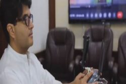 WATCH | Jyotiraditya Scindia Operates Drone With National Flag to Showcase Developmental Works at Gwalior