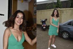 Sexy! Shehnaaz Gill Sizzles In A Green Midi Dress As She Steps Out Of Her Vanity