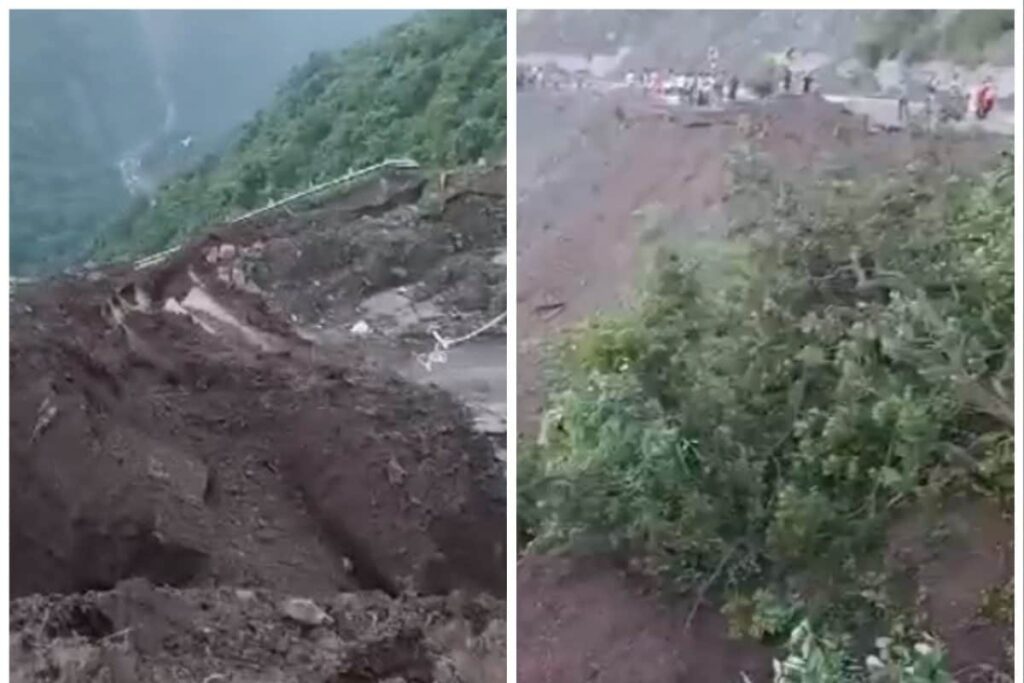 WATCH | 50-Metre Road Stretch Completely Gone After Massive Landslide On Shimla-Chandigarh National Highway