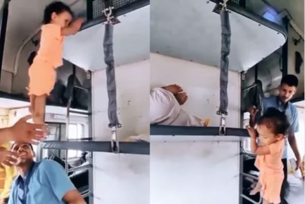 Watch: Baby Climbs Down From Upper To Lower Berth; Internet Has Some Questions