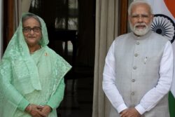PM Modi & Bangladesh Counterpart Sheikh Hasina Exchange Pleasantries at BRICS Summit Dinner