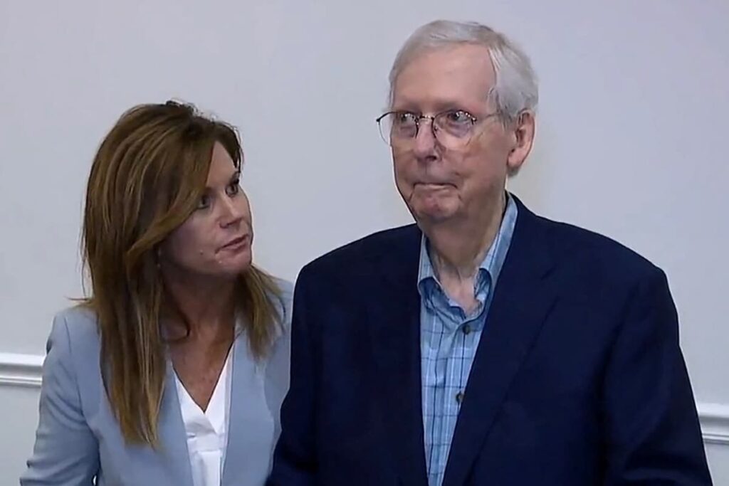 US: Senate Leader McConnell Freezes for Second Time While Taking Questions | WATCH
