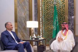 Iran's Foreign Minister Meets Saud Crown Prince Mohammed bin Salman in Jeddah