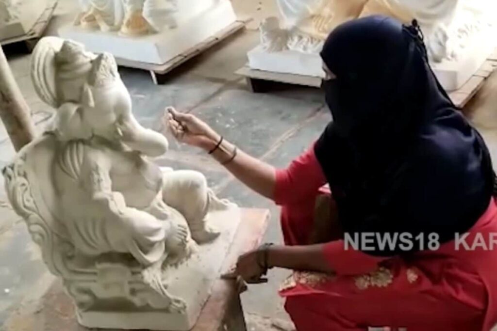 In Karnataka, Meet The Muslim Woman Sculpting Lord Ganesha Idols Ahead Of Ganesh Chaturthi