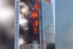 China: Huge Fire Breaks Out at Office Building in Tianjin