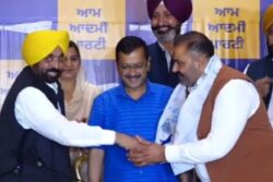 AAP MP Sushil Kumar Rinku Comes to Parliament in Chains to Protest His Suspension