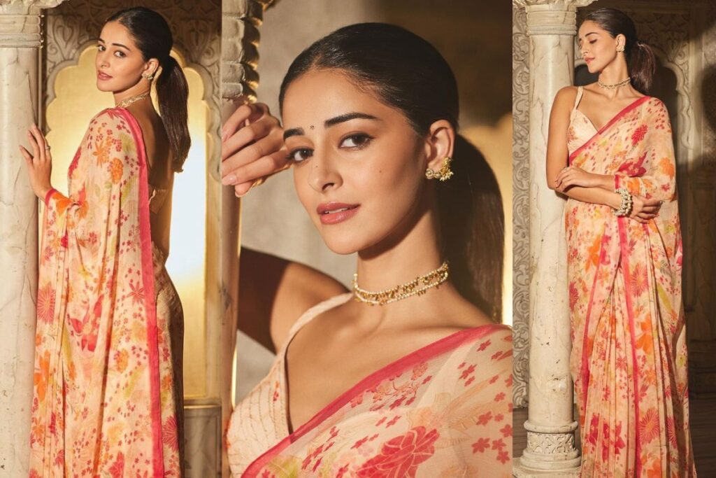 Ananya Panday Exudes Charm is a Lovely Anita Dongre Saree Worth a Good Rs 23K