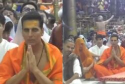 Akshay Kumar Sports Dhoti, Teeka As He Prays At The Mahakaleshwar Temple On His Birthday