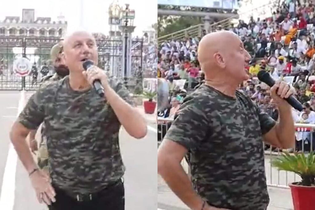 Anupam Kher Sings 'Aye Watan Tere Liye' During His Wagah Border Visit; Video Goes Viral