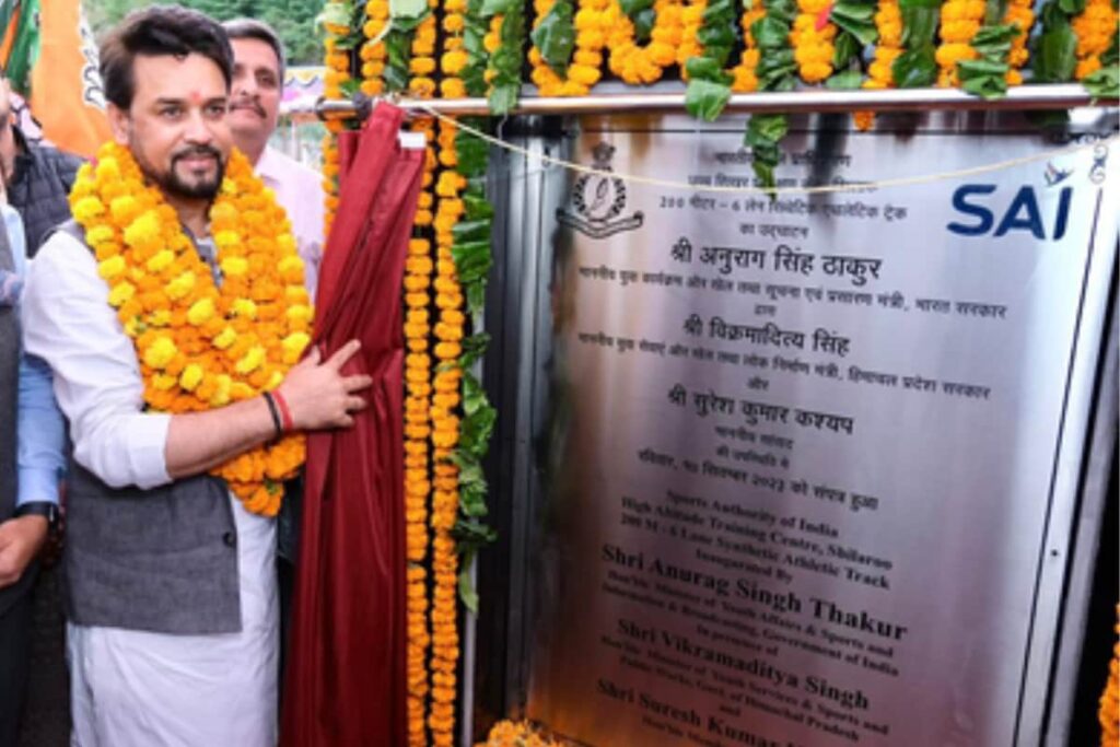 Anurag Thakur Inaugurates Synthetic Athletic Tracks at SAI High-altitude Training Centre in Shilaroo