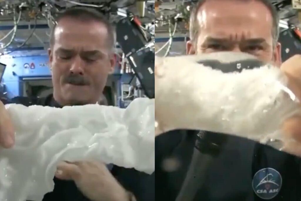 Astronaut Shows What Happens When You Wring Out a Wet Towel in Space, Old Video Goes Viral