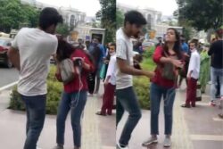 Man And Woman Slap Each Other As Aggressive Brawl Breaks Out in Delhi's Connaught Place, Video Goes Viral