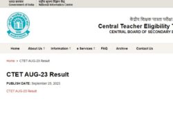 CBSE CTET Result 2023 Declared at ctet.nic.in, Steps to Check
