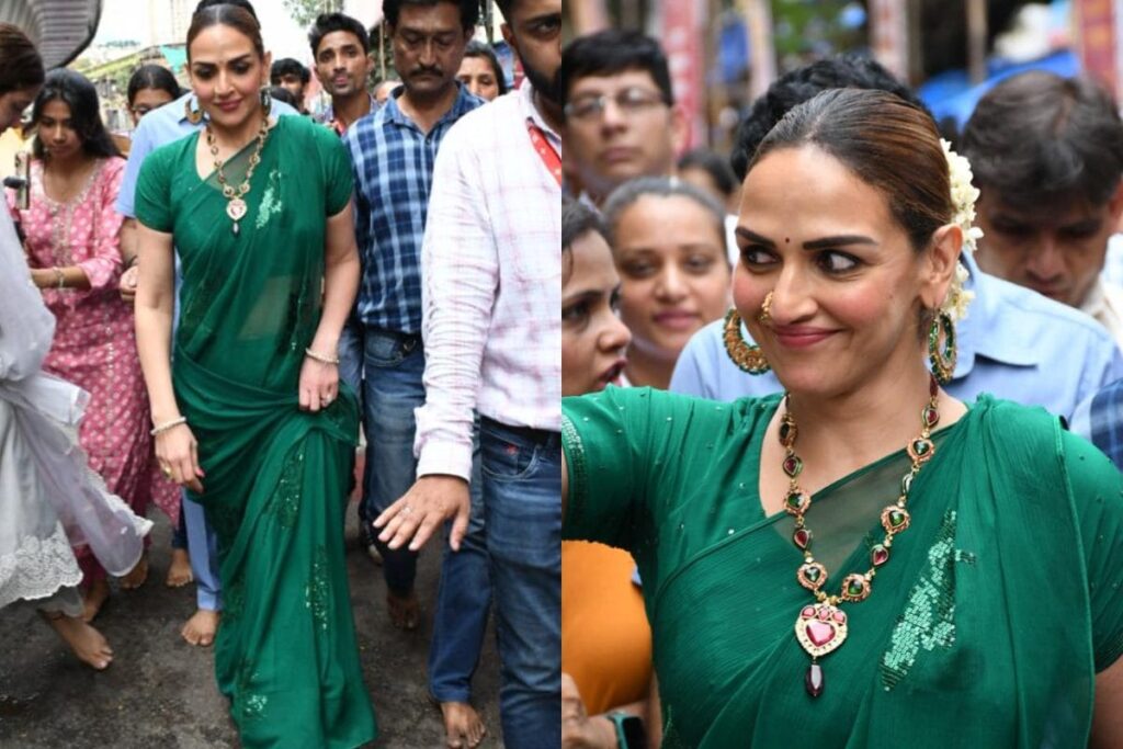 Ganesh Chaturthi 2023: Esha Deol Visits the Iconic Lalbaugcha Raja Barefoot to Offer Prayers; See Photos