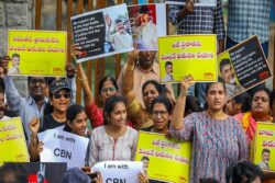 Protest Held in IT Hub of Hyderabad Against Chandrababu Naidu's Arrest