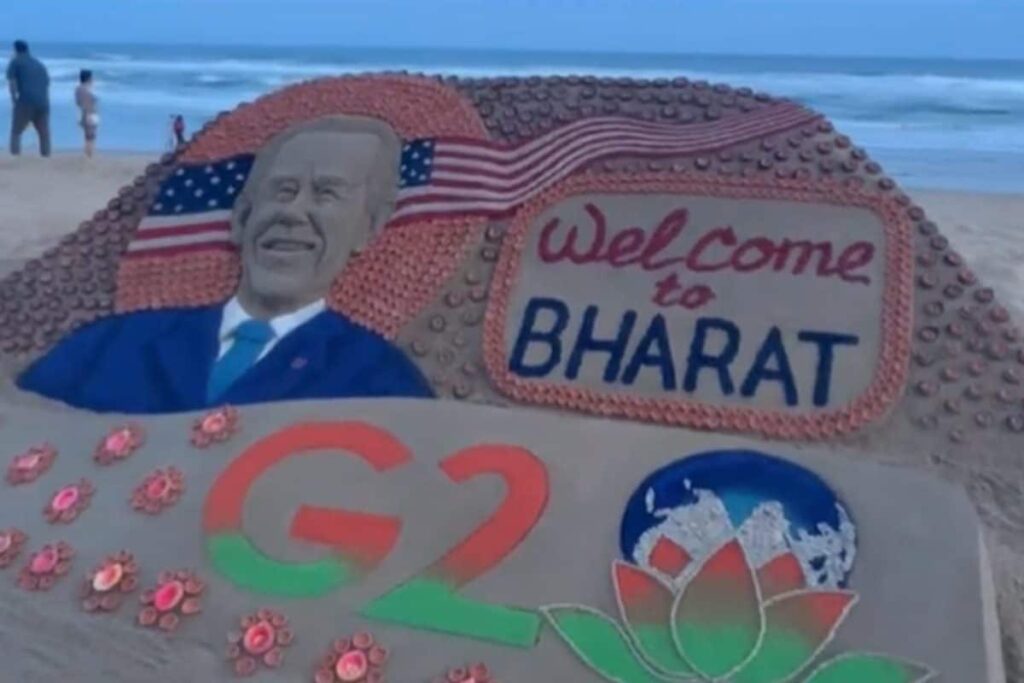 For US President Joe Biden, A Sand Art With 2,000 Diyas