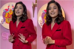 Shehnaaz Gill Exudes Boss Lady Vibes In A Red Blazer, Flashes A Bright Smile On Her Chat Show Sets; Watch