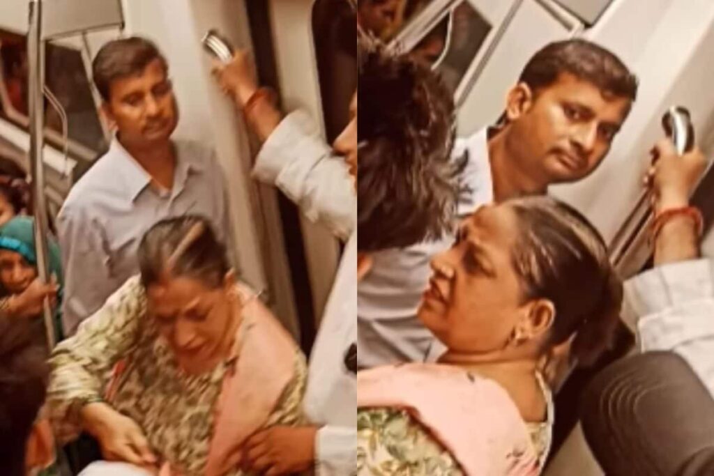 Delhi Metro: Desi Aunty Shames Couple for PDA Inside Train, Internet Says, 'Mind Your Own Business'