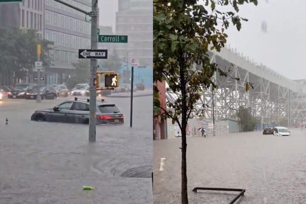New York Floods: Videos Show Subways, Streets and Vehicles Submerged Due to Record-breaking Rains
