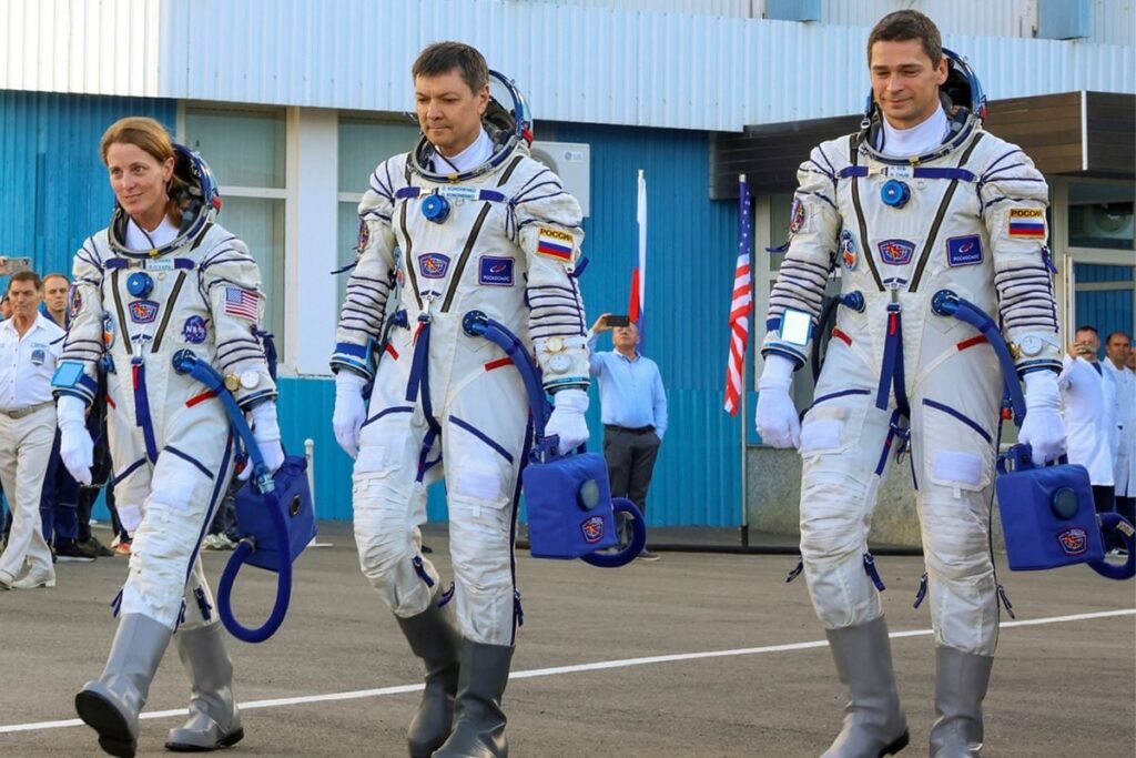 One American, Two Russians Blast Off in Russian Spacecraft Heading to International Space Station