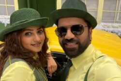South Actor Sathish Ninasam Shares BTS Pics Of His Next Romantic Number Sanje Mele Sumne Phonu
