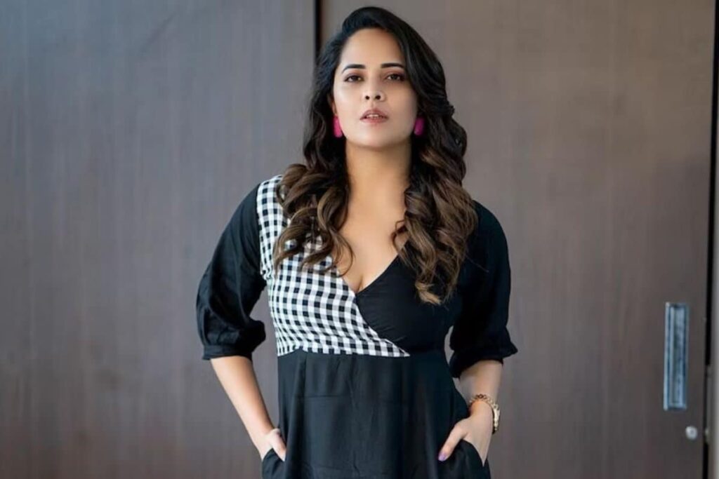 Anasuya Bharadwaj Keeps It Classy In A Black Fit And Flare Dress