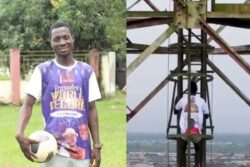Watch: Nigerian Man Balances Football On Head And Ascends 150 Steps Of 250-foot Tower