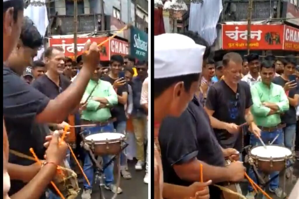 Old Video Shows Hollywood Drummer Greg Ellis Playing Energetic Beats On Ganesh Chaturthi