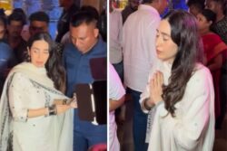 Watch: Karisma Kapoor Steps Out For Ganpati Darshan In Classic White Kurta Set