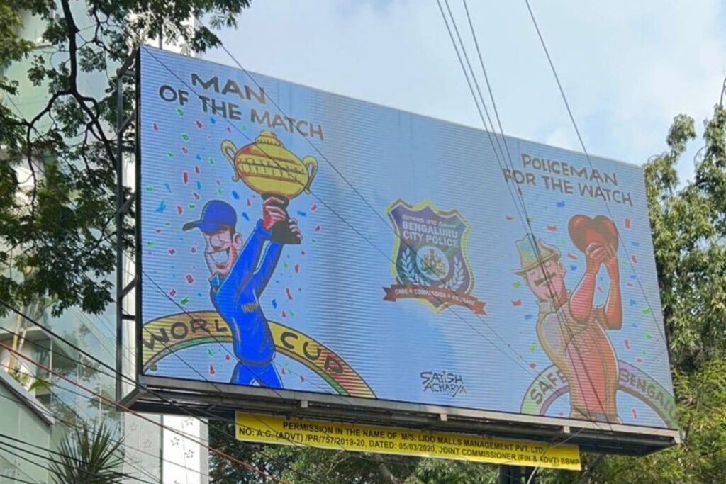 Bengaluru Police Collab With Cartoonist Satish Acharya, Give Us Epic World Cup 2023 Sign Boards