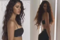 Sexy! Disha Patani Sizzles In A Black Bra And Shorts; BTS From Photoshoot Goes Viral