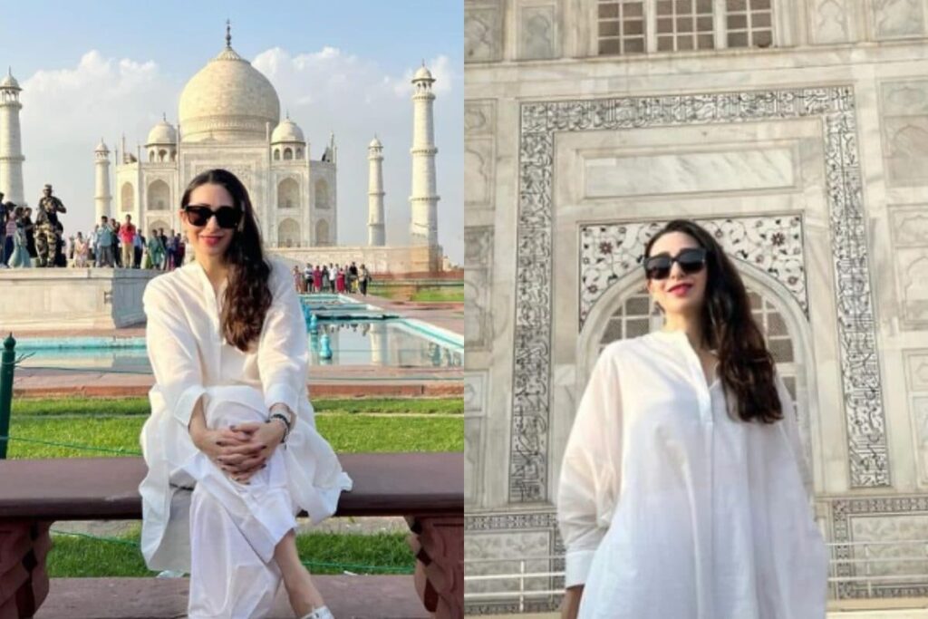 Karisma Kapoor Poses In Front Of Taj Mahal, Calls It 'Timeless'; Fans Say 'So Is Your Beauty'