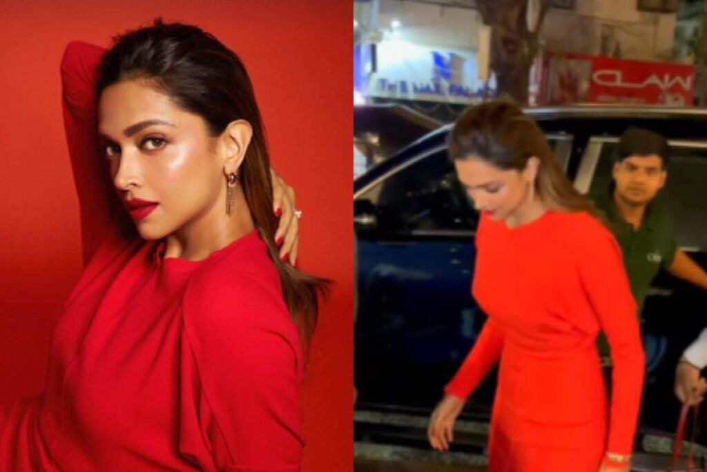 Deepika Padukone Slips Into A Fiery Red Dress To Party With Shah Rukh Khan; Video Goes Viral