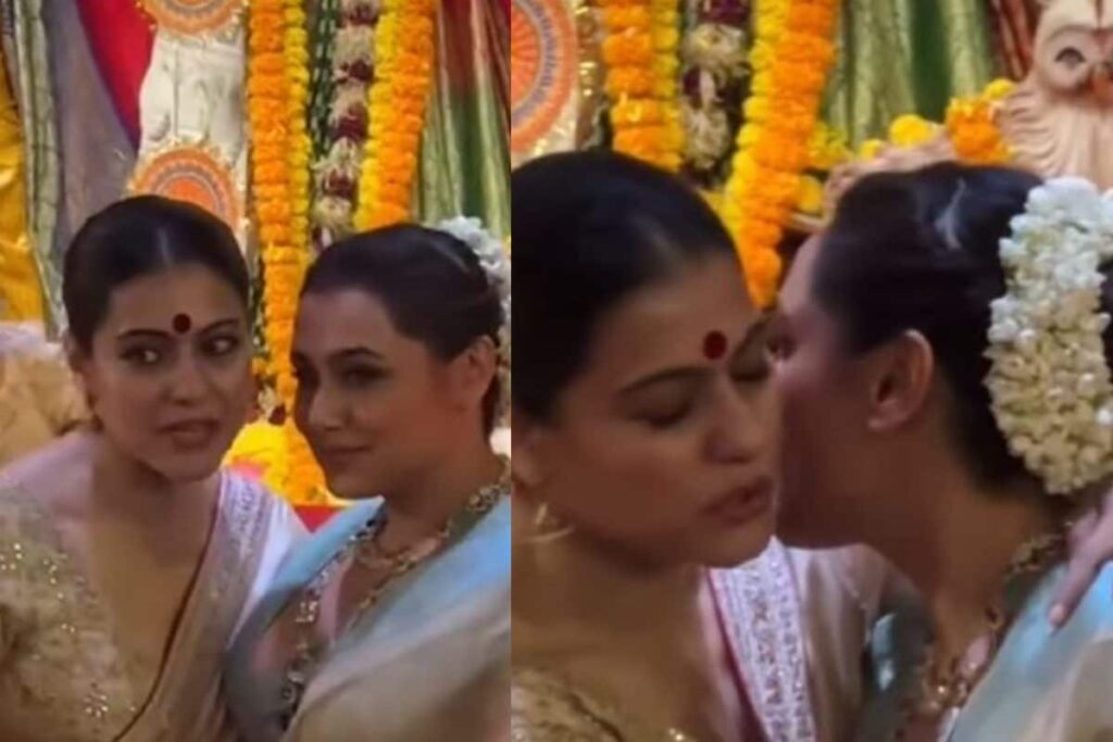 Cousins Rani Mukerji And Kajol Hug, Kiss Each Other As They Partake In Maha Navami Festivities; Watch