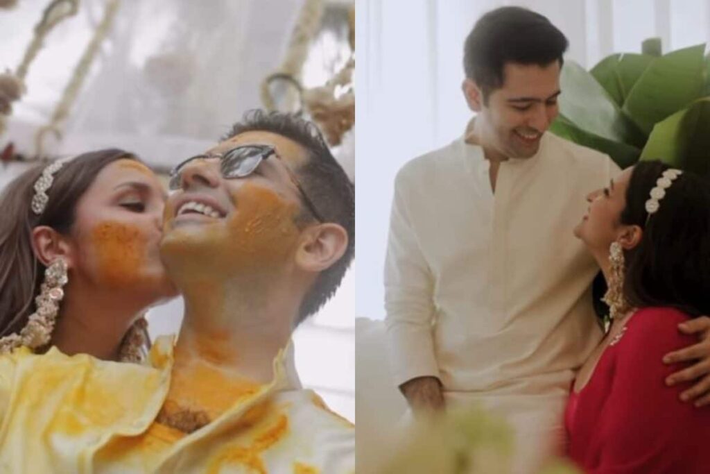 Parineeti Chopra Kisses Raghav Chadha As They Dance, Make Merry During Their Haldi Ceremony; Watch